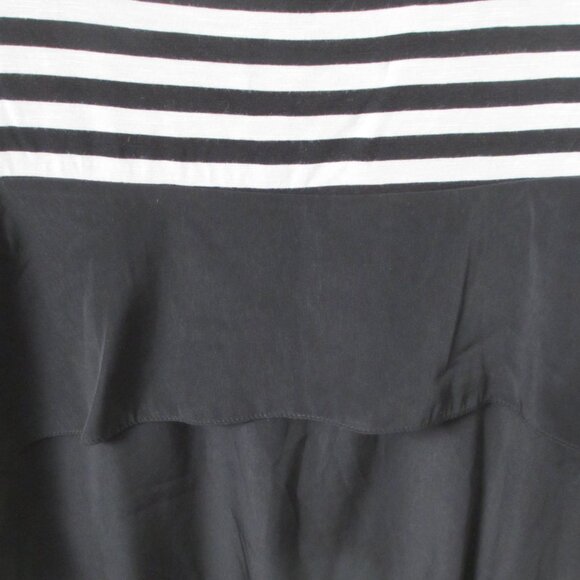 Style & Co Petite black tan striped rayon blend 3/4 sleeve knit top *Sz PM* - Picture 5 of 5